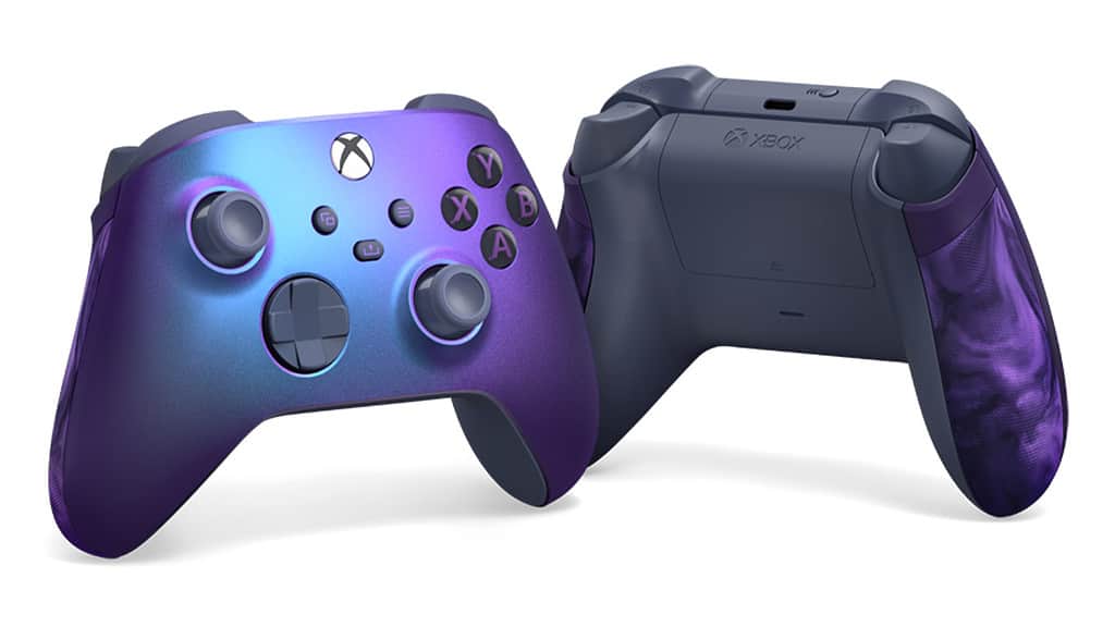A promotional image of the Xbox Wireless Controller Stellar Shift special edition.