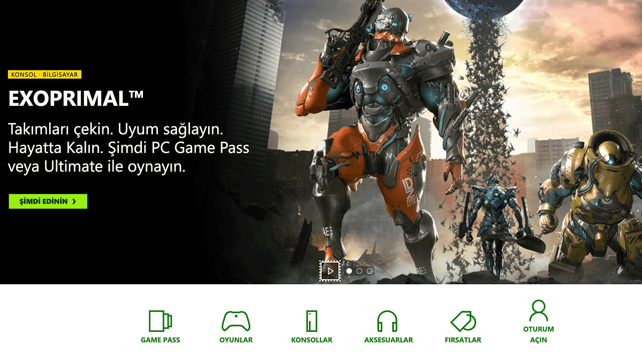 Screenshot of the Turkish Xbox website