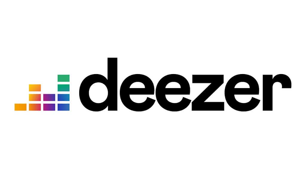 Deezer Logo in black on a white background.