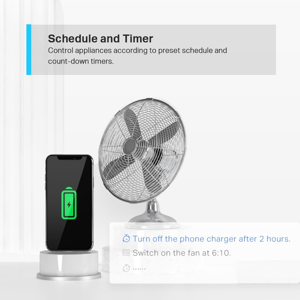 Tapo smart plug and a fan