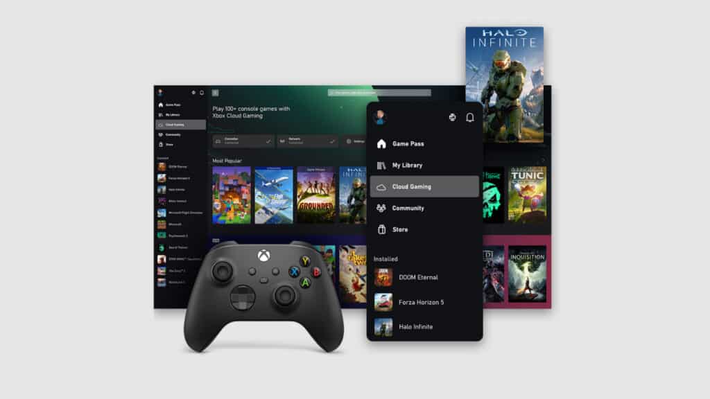 Xbox Game Pass library on Xbox app