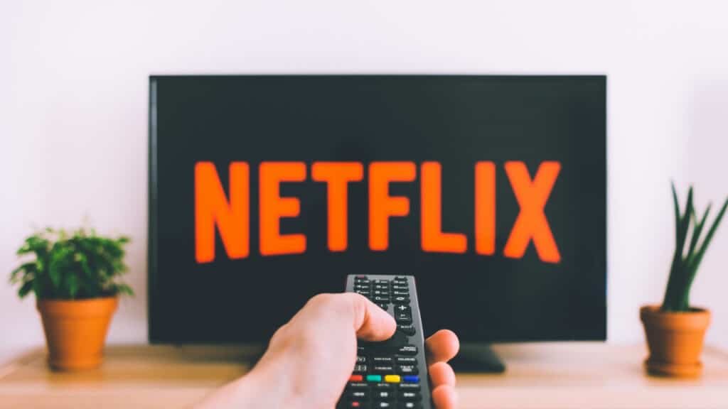 Netflix logo on the TV