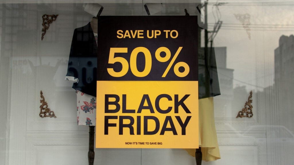 Black Friday offer in shop window