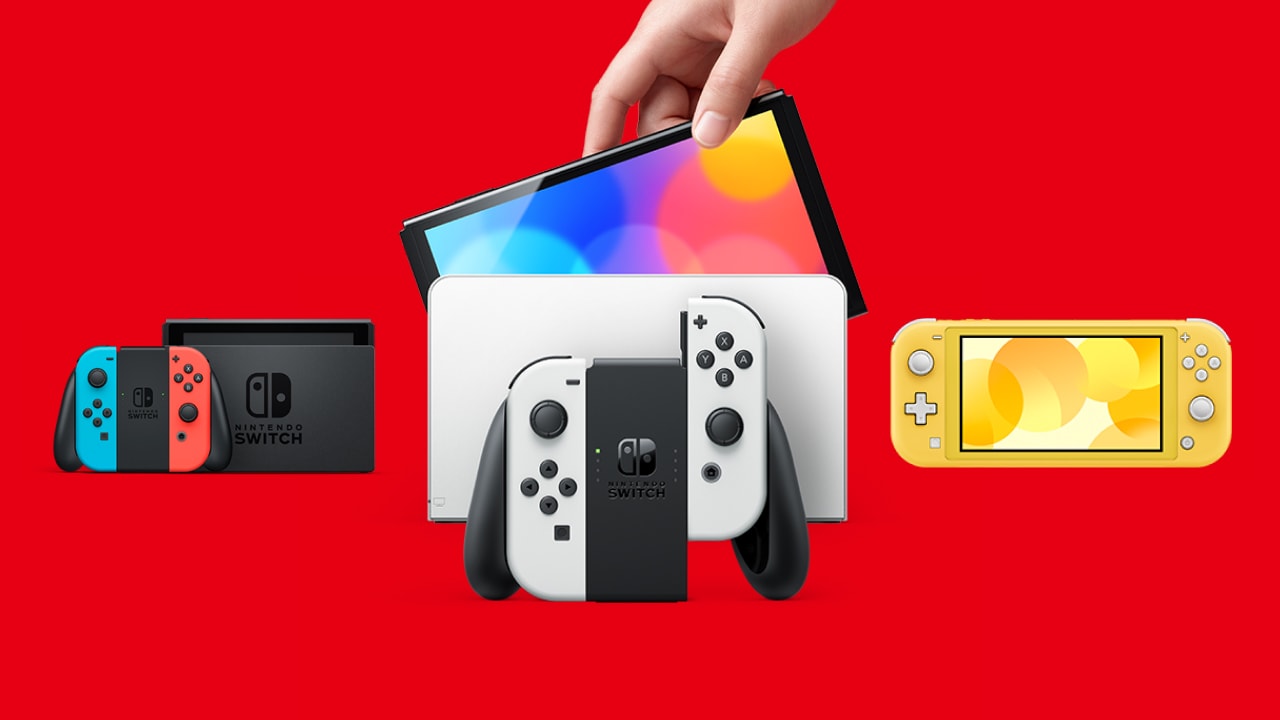 Nintendo Switch standard, OLED and Lite models.