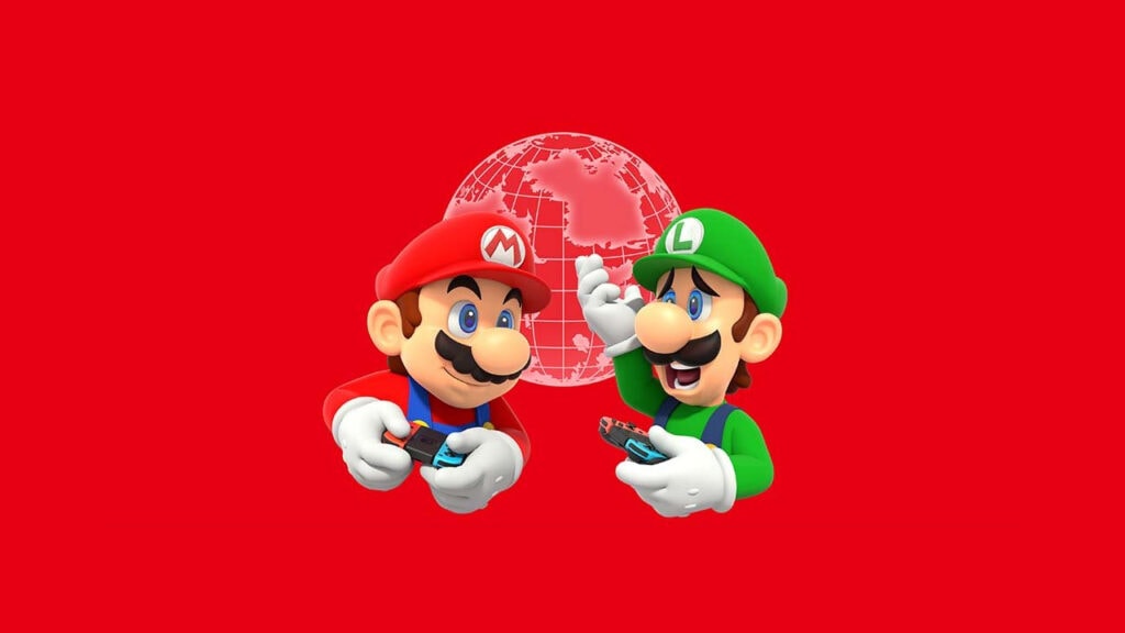 Promotional image from Nintendo of Mario and Luigi playing with Nintendo Switch joy-con controllers