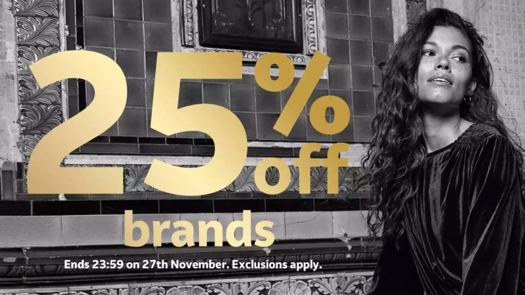 25% discount on brands at Tu Sainsburys, Black Friday Sale 2023