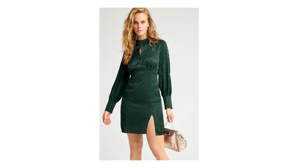 next womens green jacquard dress