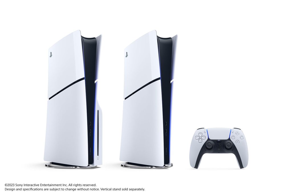 PS5 Slim Disc and Digital version with a DualSense Controller