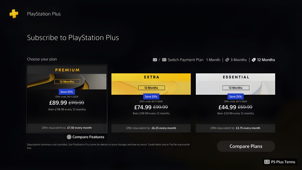 PlayStation Plus price 25% discount on PlayStation Plus 12 month and 3 month subscriptions