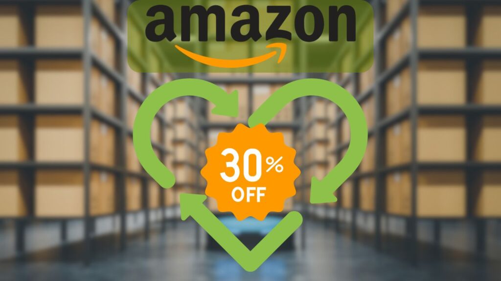 Amazon logo - up to 30% off Warehouse products