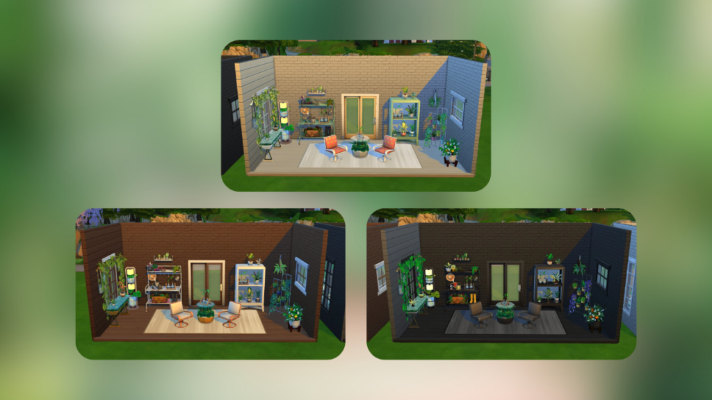 The Sims 4 Blooming Rooms Kit: Plant Lover's Patio styled room
