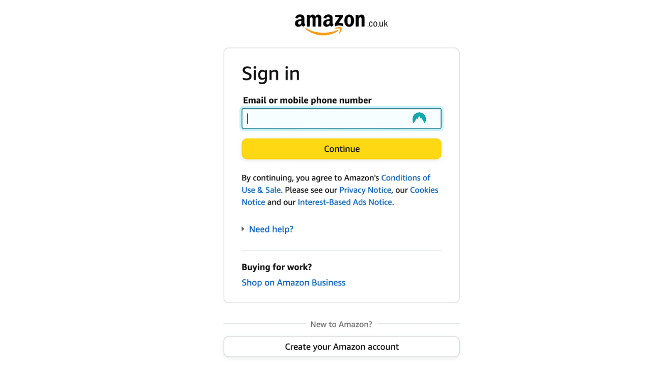 amazon sign in