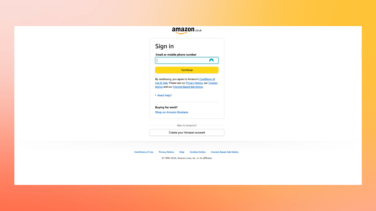 amazon login